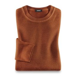 Walbusch Herren Merino Pullover Farbeffekt einfarbig Terra