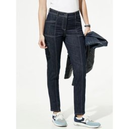Walbusch Damen Ultraleicht Cargo Denim einfarbig Dark Blue