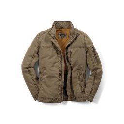Walbusch Herren Cottontwill Kurzjacke einfarbig Nougat