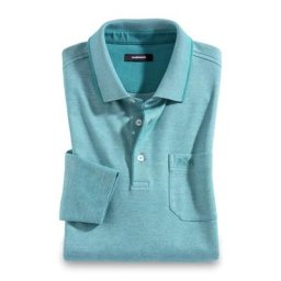 Walbusch Herren Polo-Hemd Extraglatt Pima-Cotton Gruen einfarbig wärmend