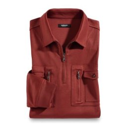Walbusch Herren Bügelfrei Touring Blouson Langarm einfarbig Terra