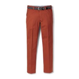 Walbusch Herren Bügelfrei-Chinos Regular Fit Orange einfarbig elastisch flexibler Bund