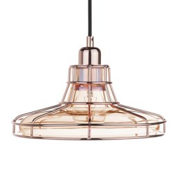 Hängeleuchte Gold und Gelb Glasschirm mit Gitter in Kupfer Trichterform Glühbirnen-Optik Moderner Stil