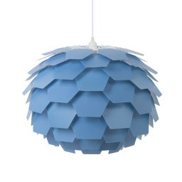 Hängeleuchte Blau Blumenform Zapfen großer Schirm Kinderzimmer Beleuchtung Modernes Design
