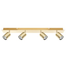 Deckenleuchte Gold Metall lang 4-flammig Verstellbar Zylinderform Industrie Look Moderne Wandleuchte