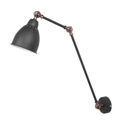 Wandleuchte Graphitgrau Metall mit Langem Schwenkarm Verstellbar Glockenförmig Modernes Design