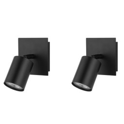 Wandleuchte Schwarz Metall 2er Set verstallbar Industrie Look Moderne Deckenleuchte
