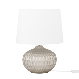 Tischlampe Gold Keramik 51 cm Stoffschirm Weiß Vasenform Kabel mit Schalter Moderner Minimalistischer Look