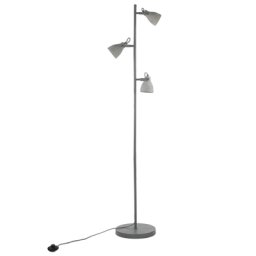 Stehlampe Grau Beton 163 cm Schirm verstellbar Scheinwerfer-Look langes Kabel mit Schalter Industrie Look