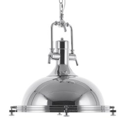 Hängeleuchte Silber Metall mit Schirm in Glockenform Industrie Look