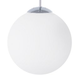 Hängeleuchte Silber Metall großer Schirm in Kugelform aus Glas in Weiß Moderner Stil