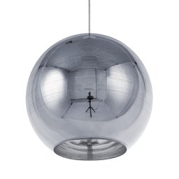 Hängeleuchte Silber Glas Schirm in Kugelform mit transparenten Streifen Moderner Stil