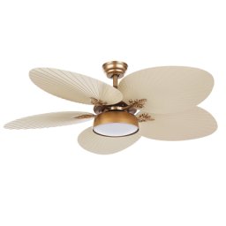 Deckenventilator mit Licht God Metall Schirm aus Acrylglas 5 Flügel 3 Geschwindigkeitsstufen Fernbedienung Timer Glamour Wohnzimmer Büro Flur
