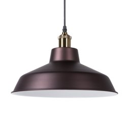 Hängeleuchte Braun und Gold Metall mit Schirm in Trichterform Industrie Look