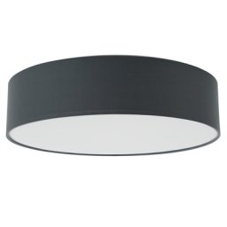 Deckenleuchte Grau Stoffschirm rund flach ø45 cm Trommelform Moderne Deckenlampe