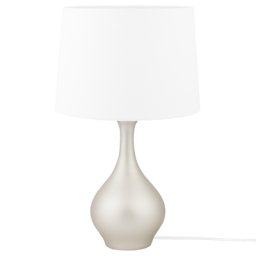 Tischlampe Gold / Weiß Keramik 64 cm Stoffschirm Schwarz Vasenform Kabel mit Schalter Moderner Minimalistischer Stil