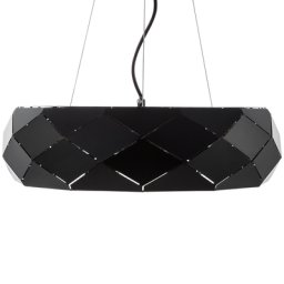 Hängeleuchte Schwarz Metall runder Schirm gemoetrisches Design Lochmuster Shabby Chic Vintage Stil