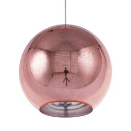 Hängeleuchte Kupfer Glas Schirm in Kugelform mit transparenten Streifen Moderner Stil