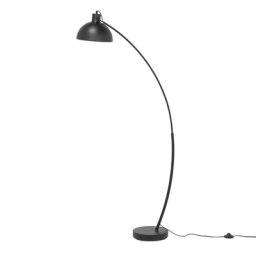 Stehlampe Schwarz Metall 155 cm verstellbarer Schirm Kabel mit Schalter Bogenlampe Industrie Design