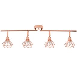 Deckenleuchte Kupfer Metall 4-flammig verstallbar Diamant Form Industrie Look Moderne Wandlampe