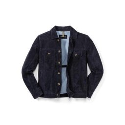 Walbusch Herren Ziegenvelours Blouson einfarbig Marine