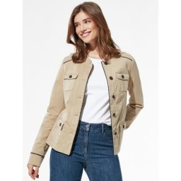 Walbusch Damen Stretchblazer Safari einfarbig Sand