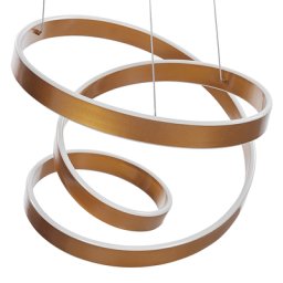 Hängelampe LED Gold Metall Pendelleuchte für Esszimmer für Schlafzimmer für Wohnzimmer 135 cm geschwungene Form