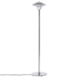 Standheizstrahler Silber Aluminium und Edelstahl Elektro Halogen Infrarot 1500 Watt mit Überhitzungs- und Kippschutz Kabel Outdoor Außen