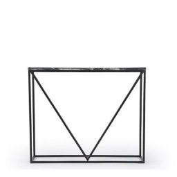 Konsole NIVEN - Konsolentisch, schwarze Marmoroptik & schwarzes Metall, B90