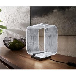 DELIFE Tischleuchte Scatola 23x14x27 cm transparent LED 5W Tischlampe, Tischleuchten