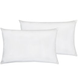 Gartenkissen 2er Set Weiß Polyester Rechteckig 70 x 50 cm Deko Dekokissen für Garten Terrasse Balkon Innenräume