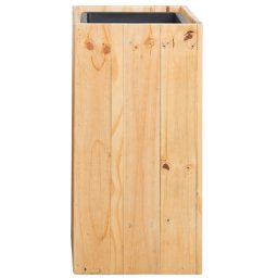Blumentopf Hellbraun / Schwarz 28 x 28 x 60 cm aus Kiefernholz Rechteckig Modern