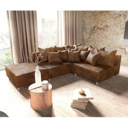 DELIFE Ecksofa Clovis Braun Antik Optik Hocker Ottomane Links Modulsofa, Design Ecksofas, Couch Loft, Modulsofa, modular