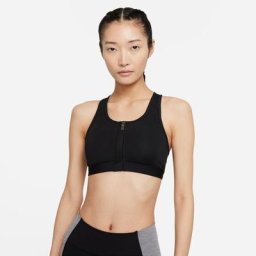 Nike Damen Medium-Support Padded Zip-Front Sports Bra schwarz