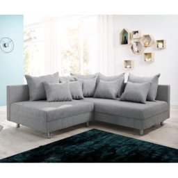 DELIFE Ecksofa Clovis Grau Flachgewebe Ottomane Rechts Modulsofa, Design Ecksofas, Couch Loft, Modulsofa, modular