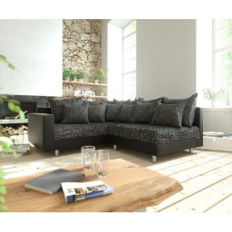 DELIFE Ecksofa Clovis Schwarz modular Armlehne Ottomane Links, Design Ecksofas, Couch Loft, Modulsofa, modular