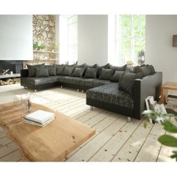 DELIFE Wohnlandschaft Clovis XL Schwarz Modulsofa erweiterbar, Design Wohnlandschaften, Couch Loft, Modulsofa, modular