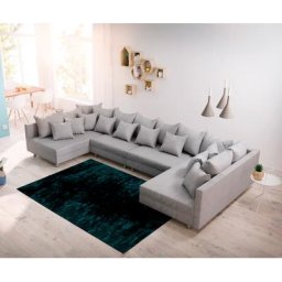 DELIFE Wohnlandschaft Clovis XL Grau Flachgewebe Modulsofa, Design Wohnlandschaften, Couch Loft, Modulsofa, modular