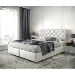 DELIFE Boxspringbett Dream-Great 160x200 cm Kunstleder Weiß mit Matratze und Topper, Boxspringbetten