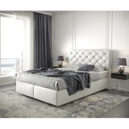 DELIFE Boxspringbett Dream-Great 140x200 cm Kunstleder Weiß mit Matratze und Topper, Boxspringbetten