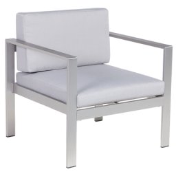 Gartensessel Hellgrau Aluminium Polyester Terrasse Outdoor & Indoor Modern