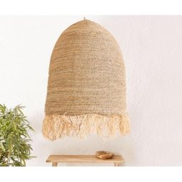 DELIFE Lampenschirm Kubu-Kubu Ø 100x120 cm Natur aus Wasserhyazinthe, Hängeleuchten