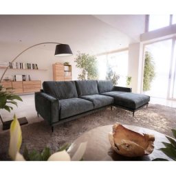 DELIFE Ecksofa Sottil 290 x 165cm Chenille Grau Recamiere rechts, Ecksofas