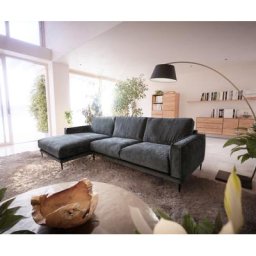 DELIFE Ecksofa Sottil 290 x 165cm Chenille Grau Recamiere links, Ecksofas