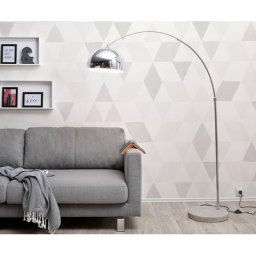 DELIFE Bogenleuchte Big-Deal Eco Silber Betonfuß höhenverstellbar, Stehleuchten