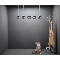 DELIFE Hängeleuchte Pentola Chrom Silberfarben 115 cm 5 Schirme, Hängeleuchten