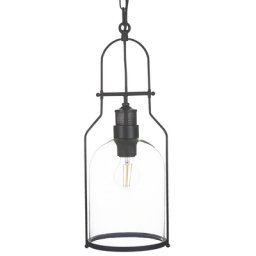 Hängeleuchte Schwarz aus Eisen und Glas Glockenförmige Lampenschirme mit Kette für Esszimmer Wohnzimmer Salon Industrie Look Modernes Design