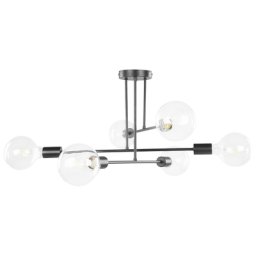 Hängeleuchte Schwarz aus Metall 6-flammig für Esszimmer Wohnzimmer Salon Industrie Look Modernes Design