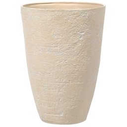 Blumenkübel Beige 51 x 51 x 71 cm aus Steingemisch mit schlanker Form für den Innen- und Aussenbereich Modernes Design