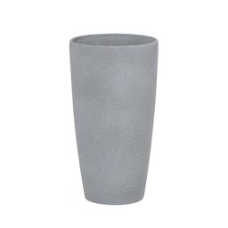 Blumenkübel Grau 23 x 23 x 42 cm Steingemisch mit schlanker Form Rund Modernes Design